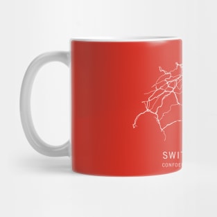 Switzerland Road Map Mug